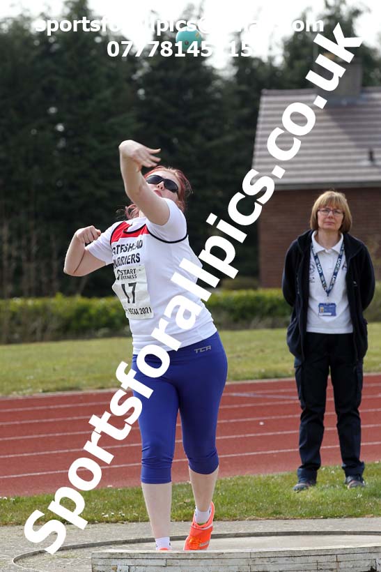Shot putt, 2021 NECAA Open Graded Meeting, Morpeth. Photo: David T. Hewitson/Sports for All Pics